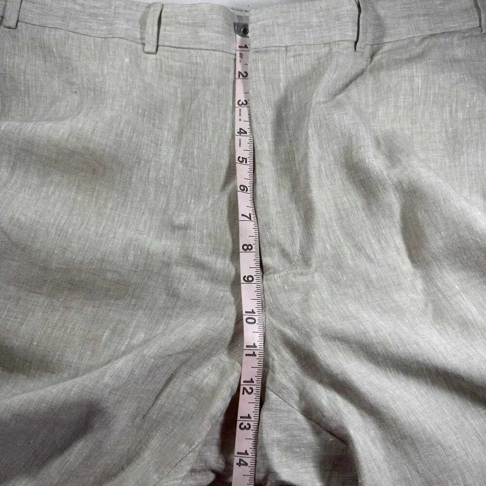 Just Linen Mens Pants 40W 100% Linen Beige Lightweight Summer Wedding Casual